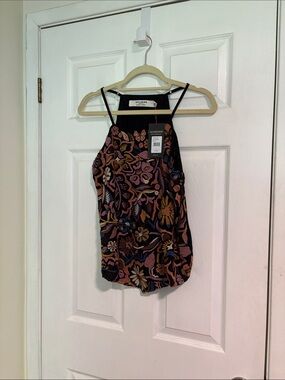 Idyllwind Black Camisole with Multicolor Floral Embroidery